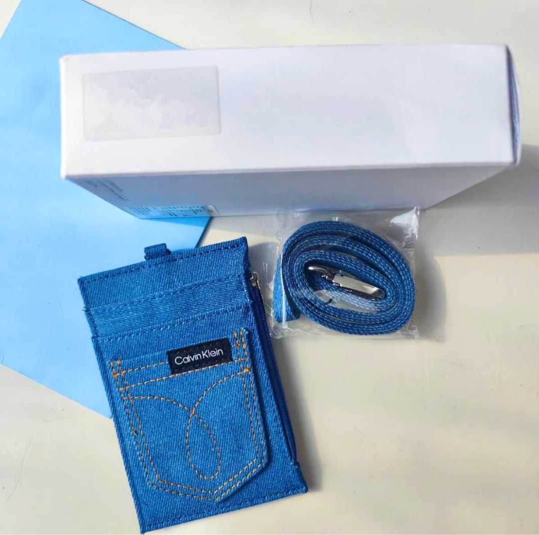 USA Calvin Klein Denim Cardholder Card Wallet Pouch Bag