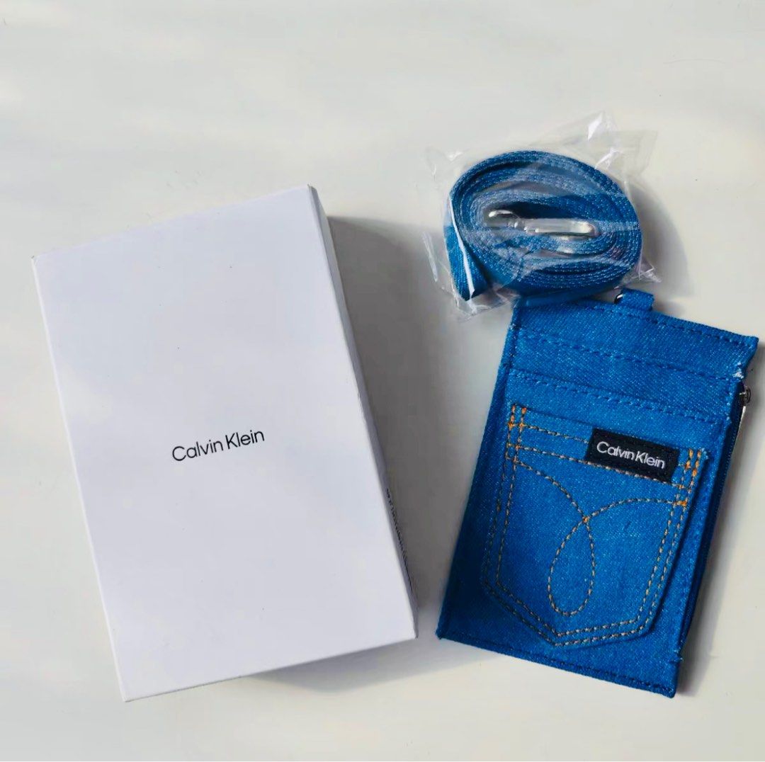 USA Calvin Klein Denim Cardholder Card Wallet Pouch Bag