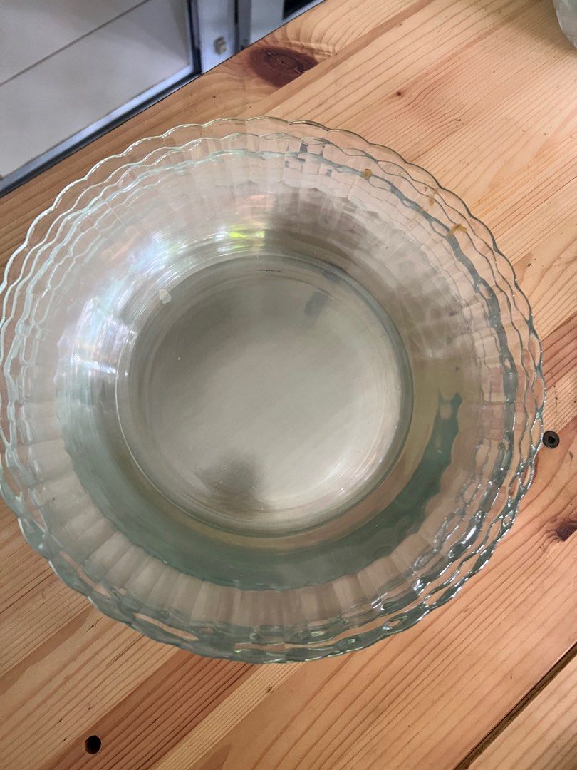 Vintage glass dinner plates, Furniture & Home Living, Kitchenware