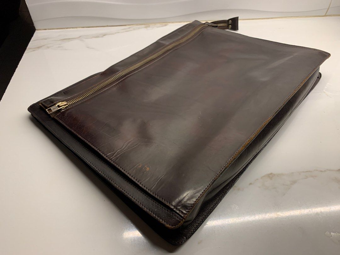 Vintage Leather File Folder Organizer Document Holder, Leather Portfolio for Men Vintage