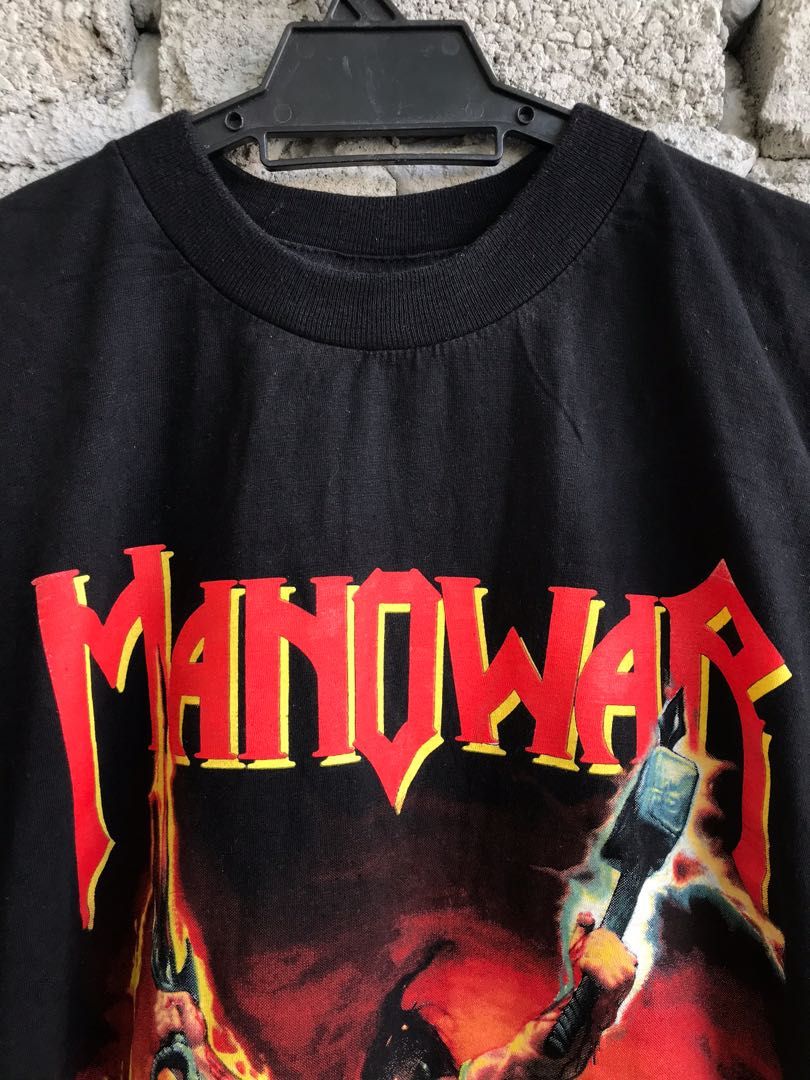 品質は非常に良い 80 90s 2022年春夏再販！ manowar 総柄 バンドt