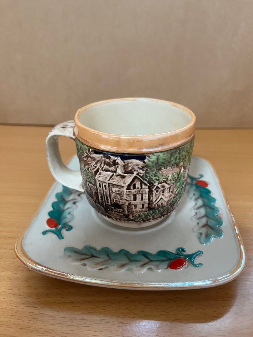 Vintage tea & plate set for 6 pax, Furniture & Home Living, Bathroom