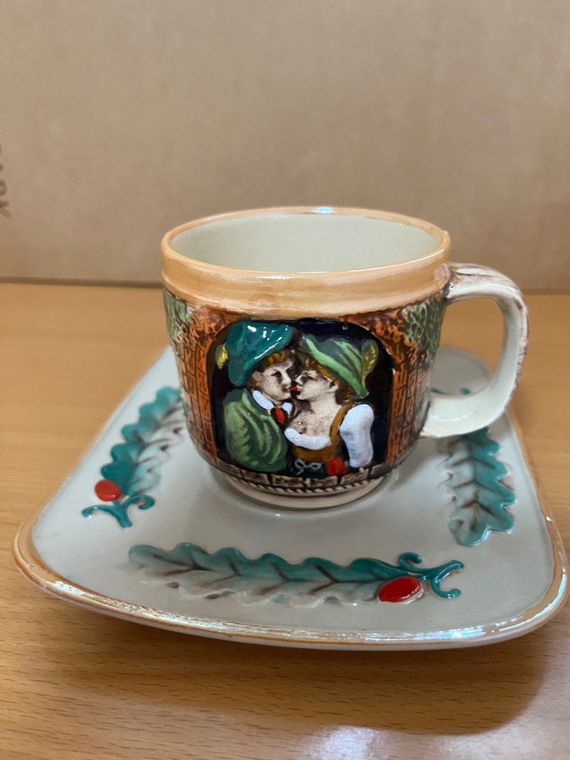 Vintage tea & plate set for 6 pax, Furniture & Home Living, Bathroom