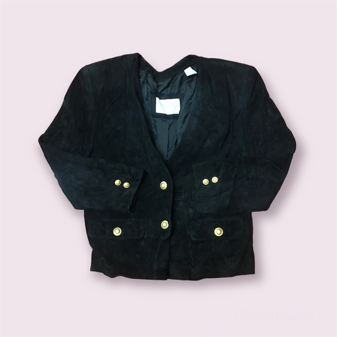 womens blazer mid suede vintage