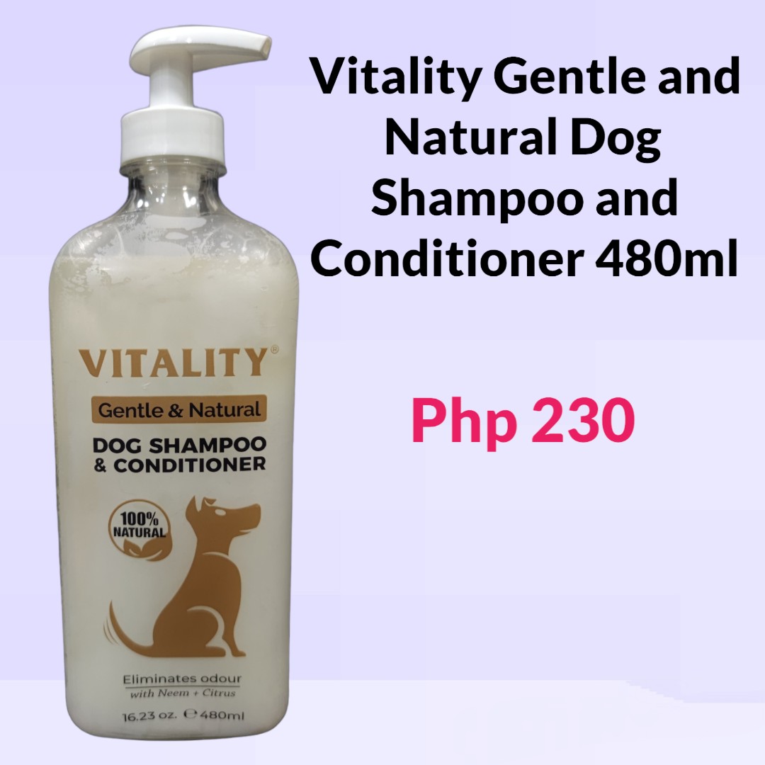 Vitality Gentle and Natural Dog Shampoo and Conditioner 480ml, Pet