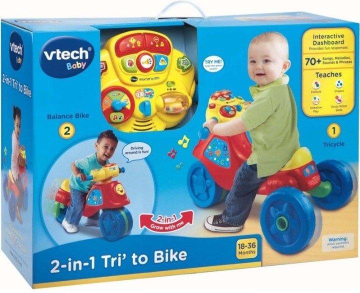 Vtech 2-In-1 Tri to Bike (Ride-On Tricycle/Balance Bike), Babies & Kids ...