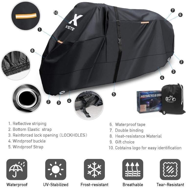 XYZCTEM Motorcycle Cover Waterproof Outdoor Storage Bag Made of