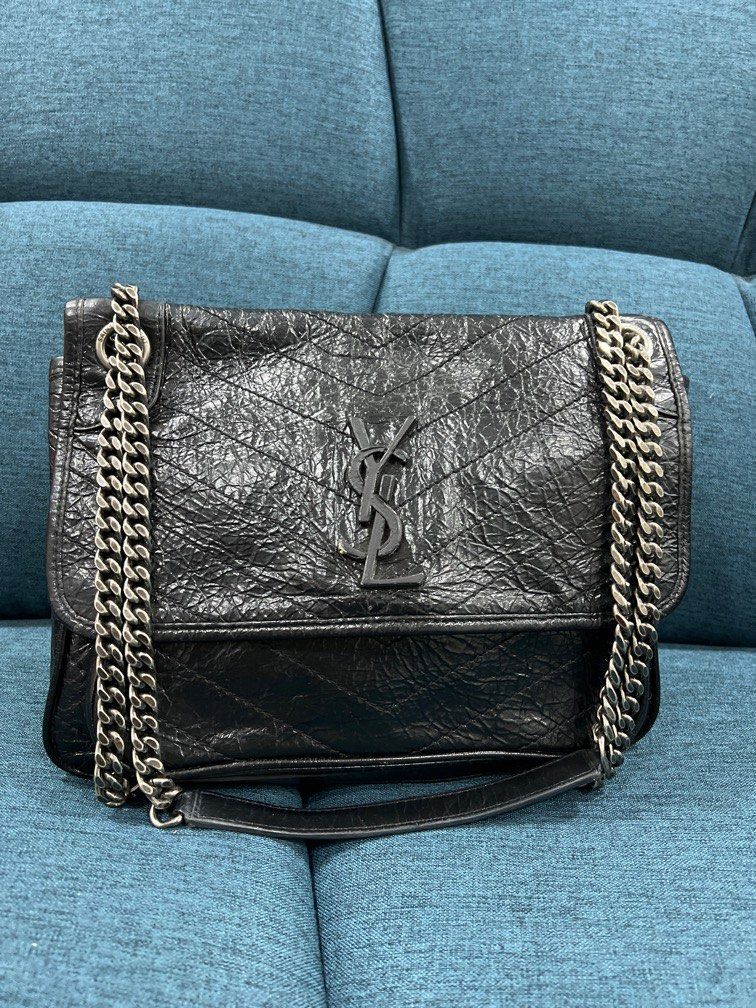 Ysl crinkled leather bag top