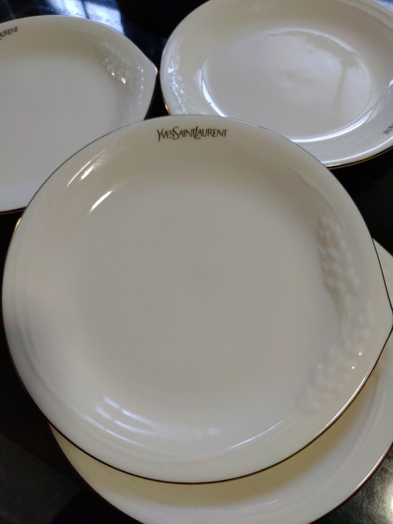 YSL Dessert Plates, Furniture & Home Living, Kitchenware & Tableware