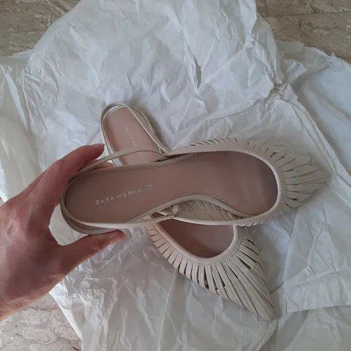 Zara flat cage slingbacks shop