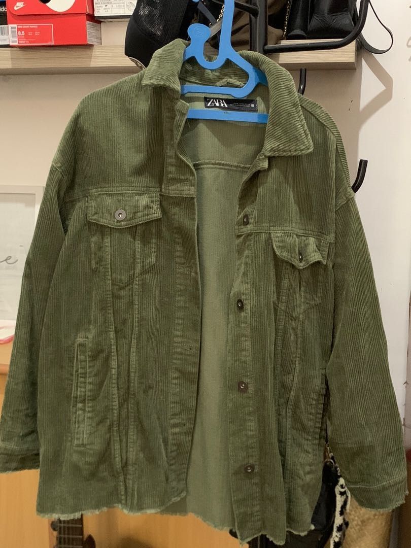 Green corduroy jacket zara sale
