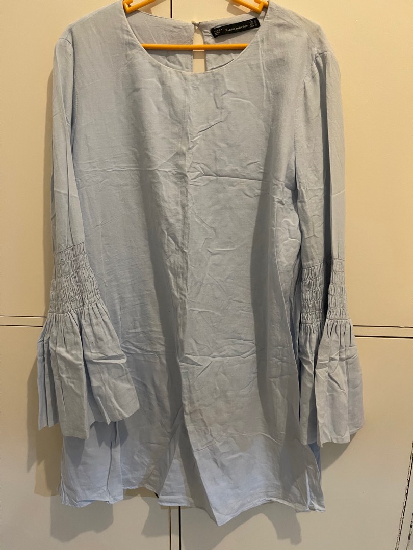 Zara Light Blue Mini Dress, Women's Fashion, Dresses & Sets, Dresses on