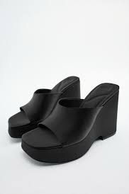 Zara shop black wedges