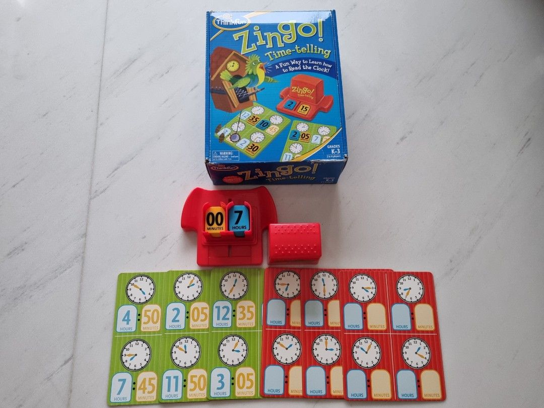 ThinkFun Zingo Time Telling, Hobbies & Toys, Toys & Games on Carousell