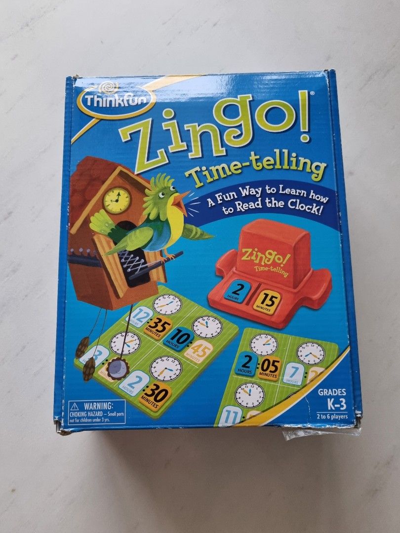 ThinkFun Zingo Time Telling, Hobbies & Toys, Toys & Games on Carousell