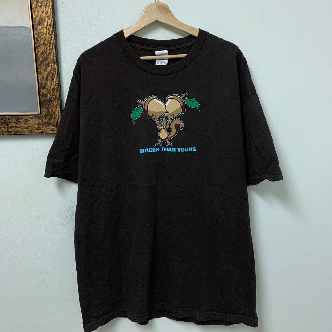 00s Vtg Bigger Than Yours Hookups style shirt, Men's Fashion, Tops & Sets,  Tshirts & Polo Shirts on Carousell