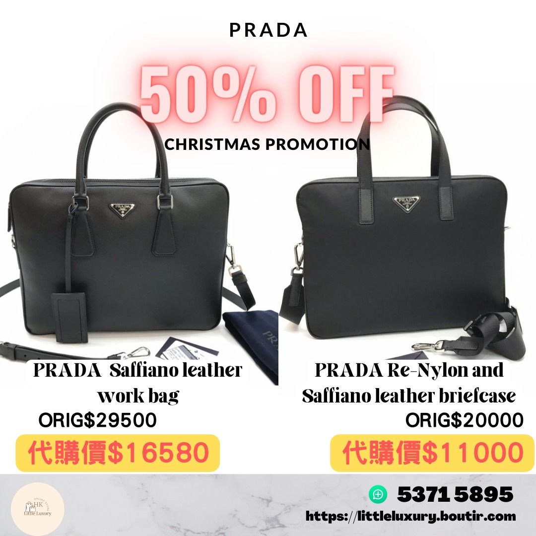 Shop PRADA Saffiano Leather Work Bag (2VE368_9Z2_F0002_V_OOX