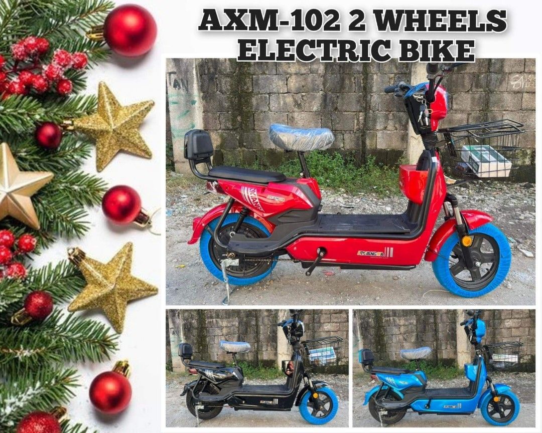 2 WHEELS ELECTRIC BIKE AVAILABLE (Category: Bicycles) located in Antipolo. Submitted by mgrace0920 (Listing ID 1201931175, Image 3). Description: ✨2 WHEELS ELECTRIC BIKE AVAILABLE 🥰 😱DECEMBER PROMO : ‼️ALL EBIKES FREE HELMET 😱 📍AXM-102 2 WHEELS ELECTRIC BIKE ▪️₱11,499.00 🆓FREE HELMET🆓 ❤️Red 🖤Black 📍COOPER 2 WHEELS ELECTRIC BIKE ▪️₱10,999.00 🆓FREE HELMET🆓 ❤️Red 💙Blue 💗Pink 💚Green 📍EROS TDT003 ELECTRIC BIKE(REMOVABLE BATTERY) ▪️₱12,49