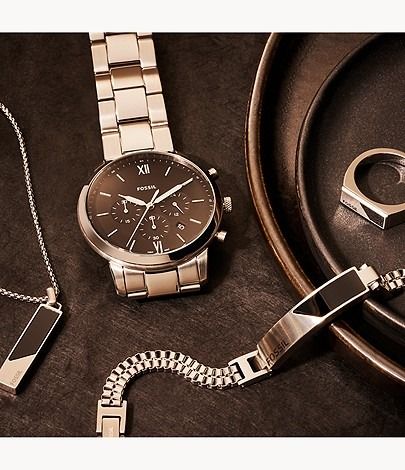 50 SaLE Fossil Neutra Chronograph Stainless Steel Watch 44mm FS5384