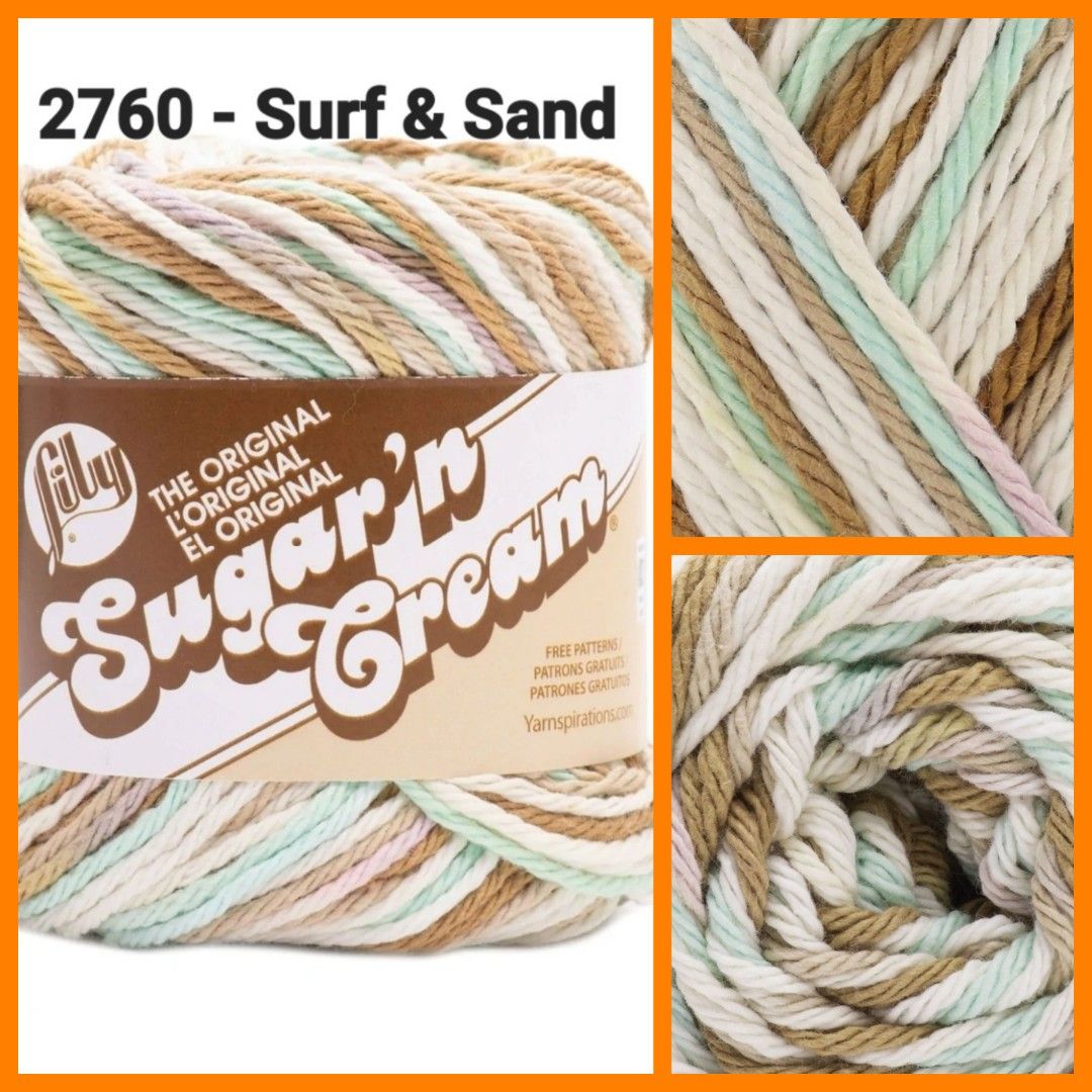  Lily Sugar 'N Cream Super Size Yarn 100% Cotton 3 oz Earth  Ombre Set of 22