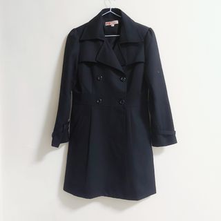 英國倫風黑色四釦西裝外套大衣