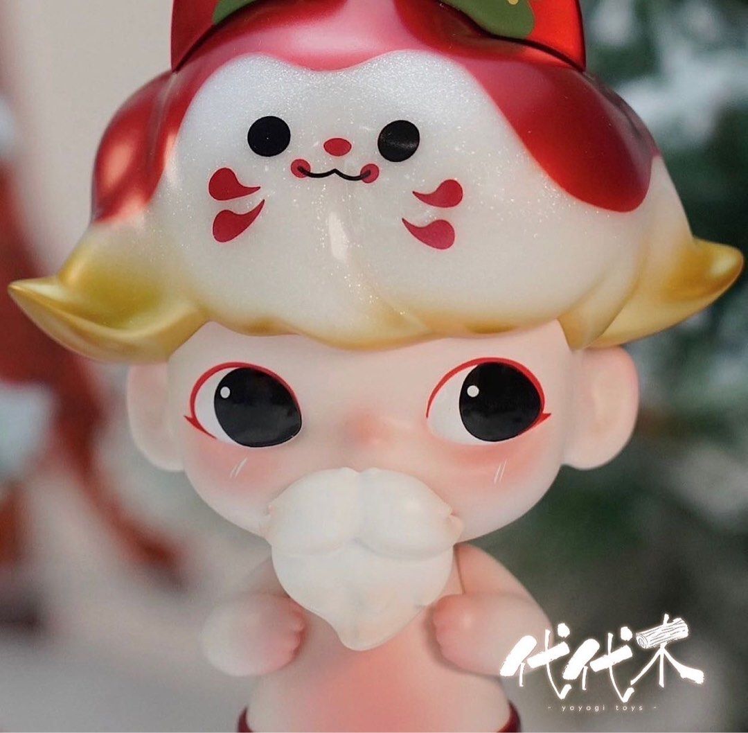 日本原宿限定288體聖誕老人DIMOO 犬張子POPMART 聖誕限定, 興趣及遊戲 
