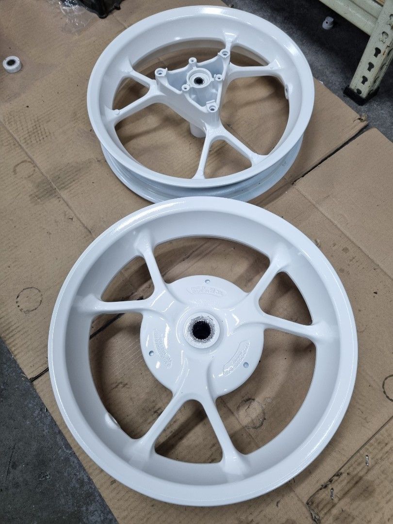 Motorcycle White Rims Aerox White Rims, Motorcycles, Motorcycle Accessories on Carousell