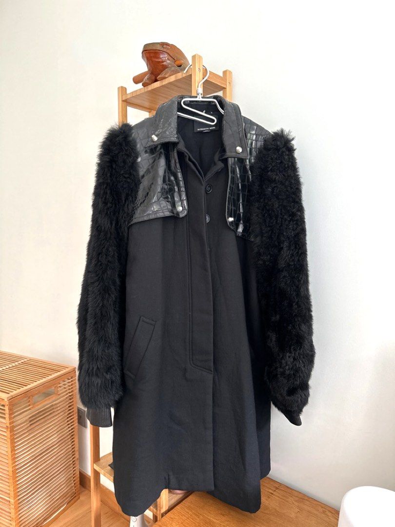 Alexander Wang fur sleeves coat