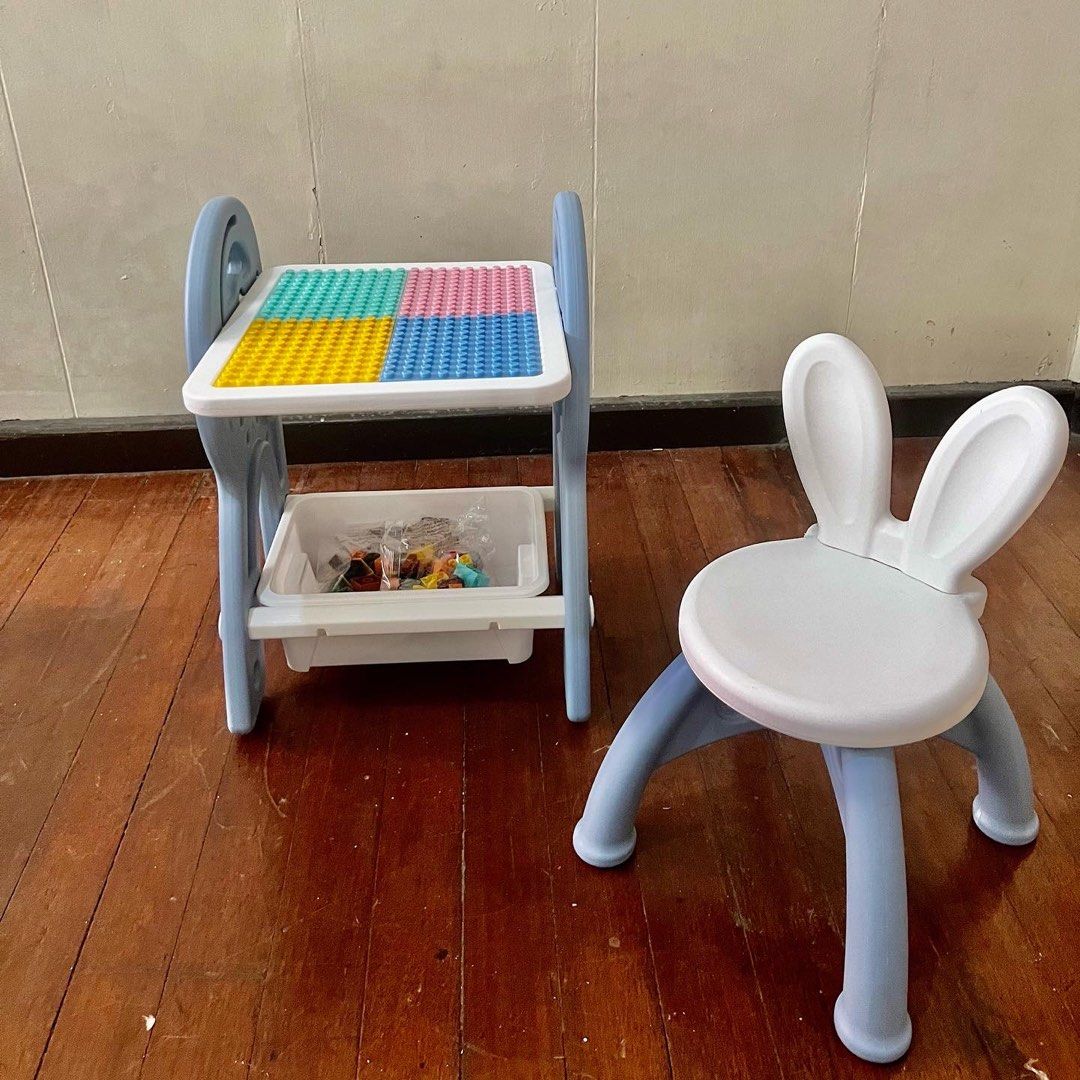 Amaris whiteboard with lego blocks table and chair, Babies & Kids, Baby