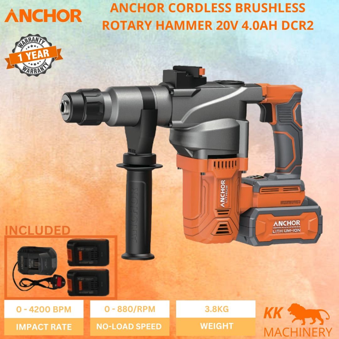 ANCHOR 20V 4.0Ah Brushless Cordless Rotary Hammer 30mm DCR2