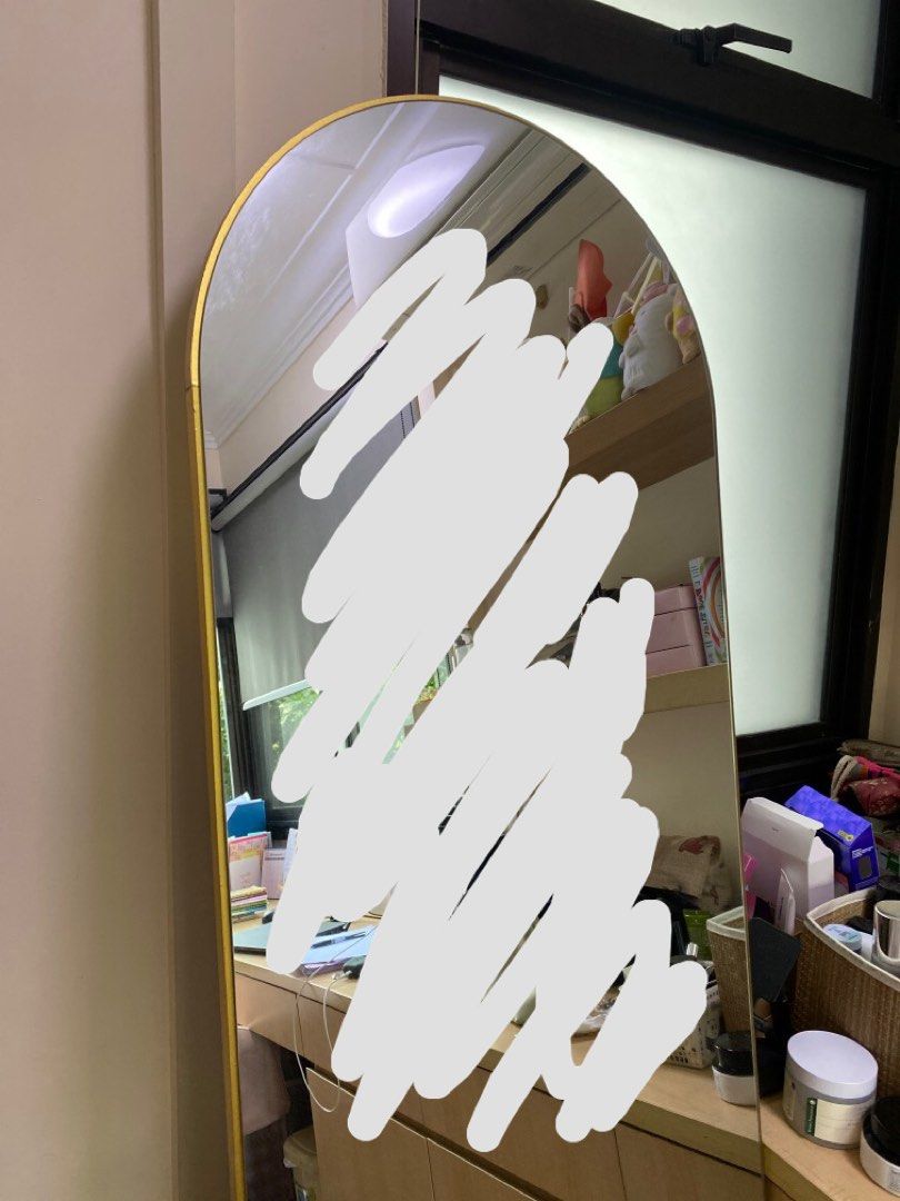 Arch Standing Mirror Gold, Furniture & Home Living, Furniture, Other Home Furniture on Carousell