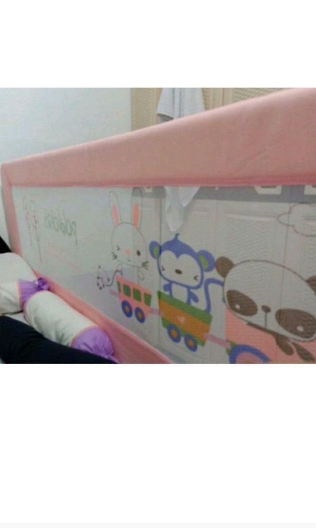 Baby bed fence bed guard (Category: Bed Guards) located in Batangas. Submitted by ceejayc (Listing ID 1201968410, Image 3). Description: rfs decluttering see photos for sizes color pink used but like new super useful.