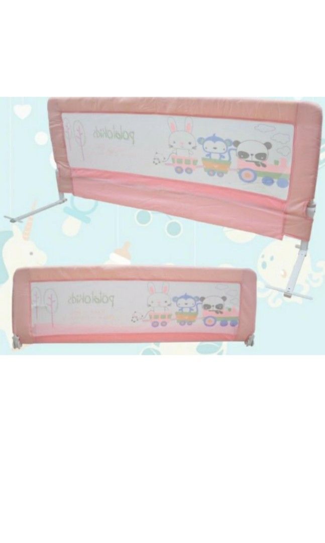 Baby bed fence bed guard (Category: Bed Guards) located in Batangas. Submitted by ceejayc (Listing ID 1201968410, Image 1). Description: rfs decluttering see photos for sizes color pink used but like new super useful.