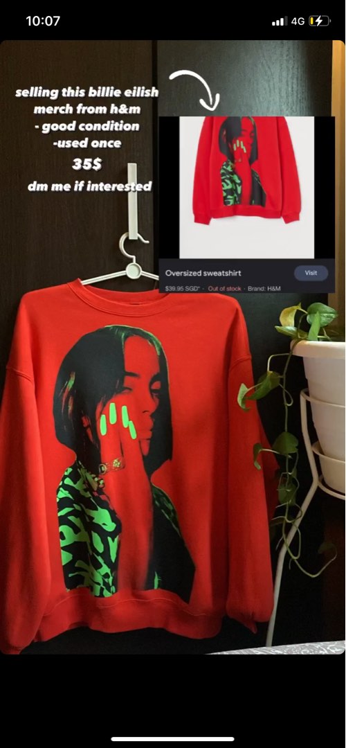 billie eilish H M Red sweater