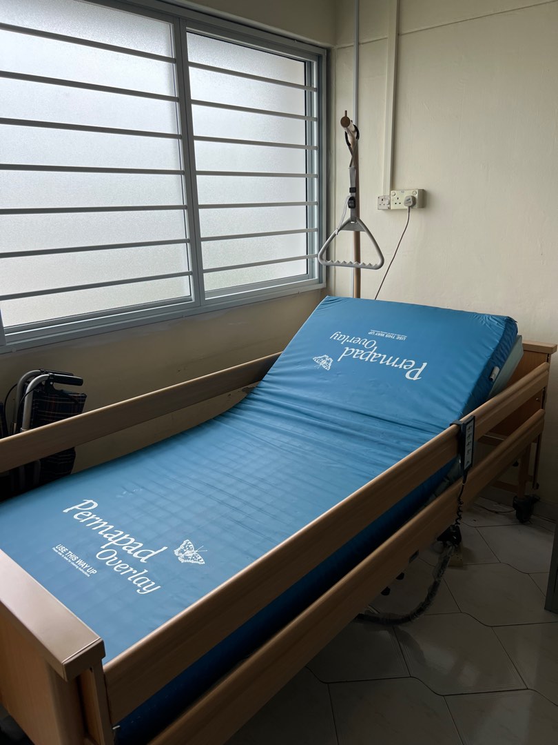 BN Hospital Adjustable Bed with Trapeze, Furniture & Home Living
