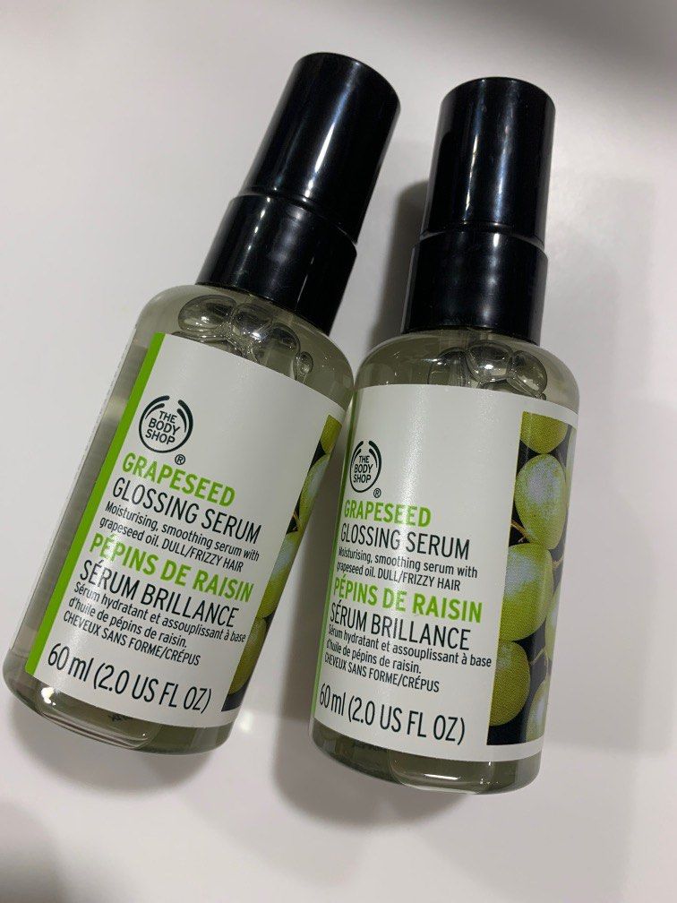 Body Shop grape seed glossing serum 60ml, Beauty & Personal Care, Hair