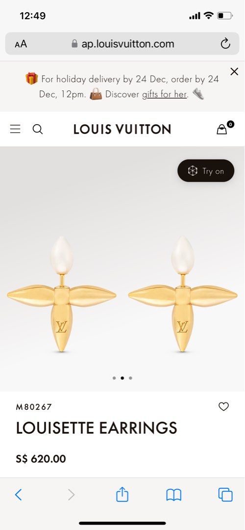 Shop Louis Vuitton Louisette stud earrings (M80267, M80268) by lifeisfun