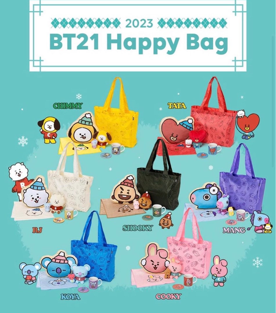 日本BT21 限定2023 Happy Bag福袋, 興趣及遊戲, 收藏品及紀念品, 明星