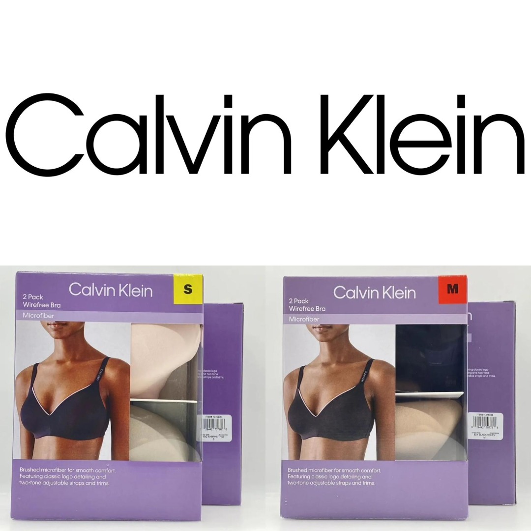 Calvin Klein 2 Pack Wirefree Bra, 女裝, 內衣和休閒服- Carousell