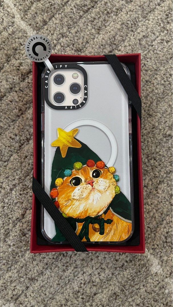 CASETIFY kitty iPhone 13 Christmas design Clear case iPhone 12 Pro Max phone casing (Category: Cases & Sleeves) located in Manila. Submitted by maynecea (Listing ID 1201919764, Image 1). Description: Holiday cat design on this CASETFIY clear case. .