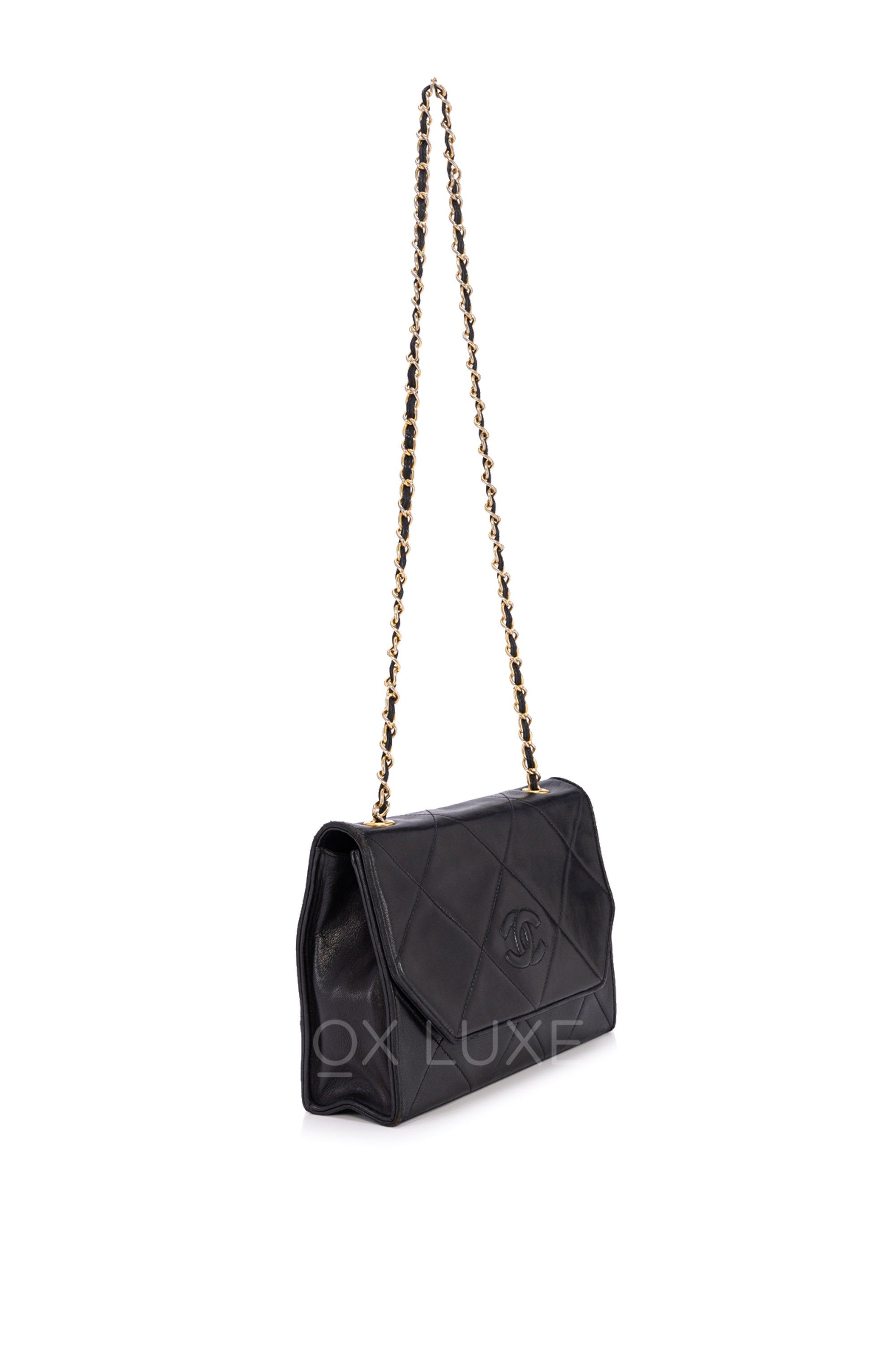 Chanel Diamond CC Flap Crossbody Bag Vintage Lambskin, Luxury