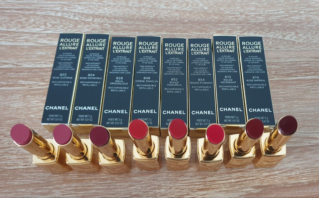 CHANEL Rouge Allure L'Extrait Lipstick Sample 854 Rouge Puissant New