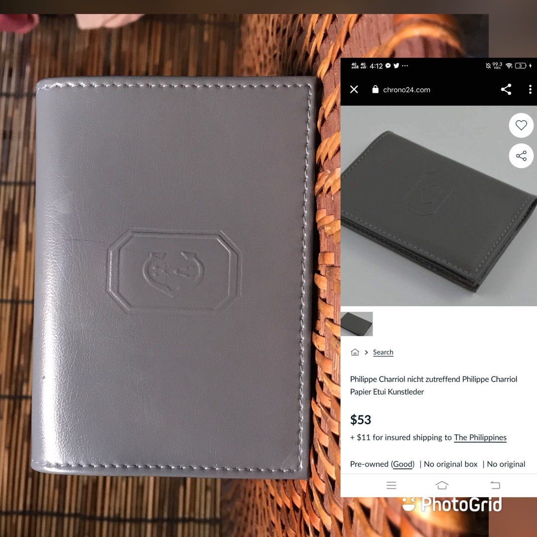 CHARRIOL PHILIPPE Card wallet (Category: Luxury Bags & Wallets) located in Quezon City. Submitted by whatsinmyclosett (Listing ID 1201947996, Image 1). Description: PHILIPPE CHARRIOL Card WALLET ☑️Item in Japan ☑️ORIGINAL ☑️Vintage ☑️Very Good Condition 🔴manage your expectations this is Second hand / Vintage Item Hindi Brand new Binibili mo. 🔴good as new! Issue is may slight pen marks sa harap 🔴BAWAL SA MAARTE 🔴NO RETURN, NO EXCHANGE !!.