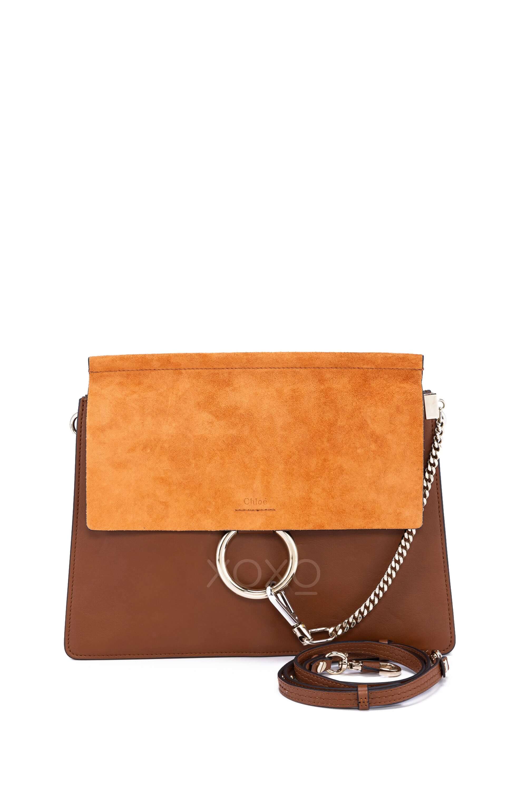 Chloe Faye Flap Shoulder Bag Suede x Calf Leather oxluxe Luxury