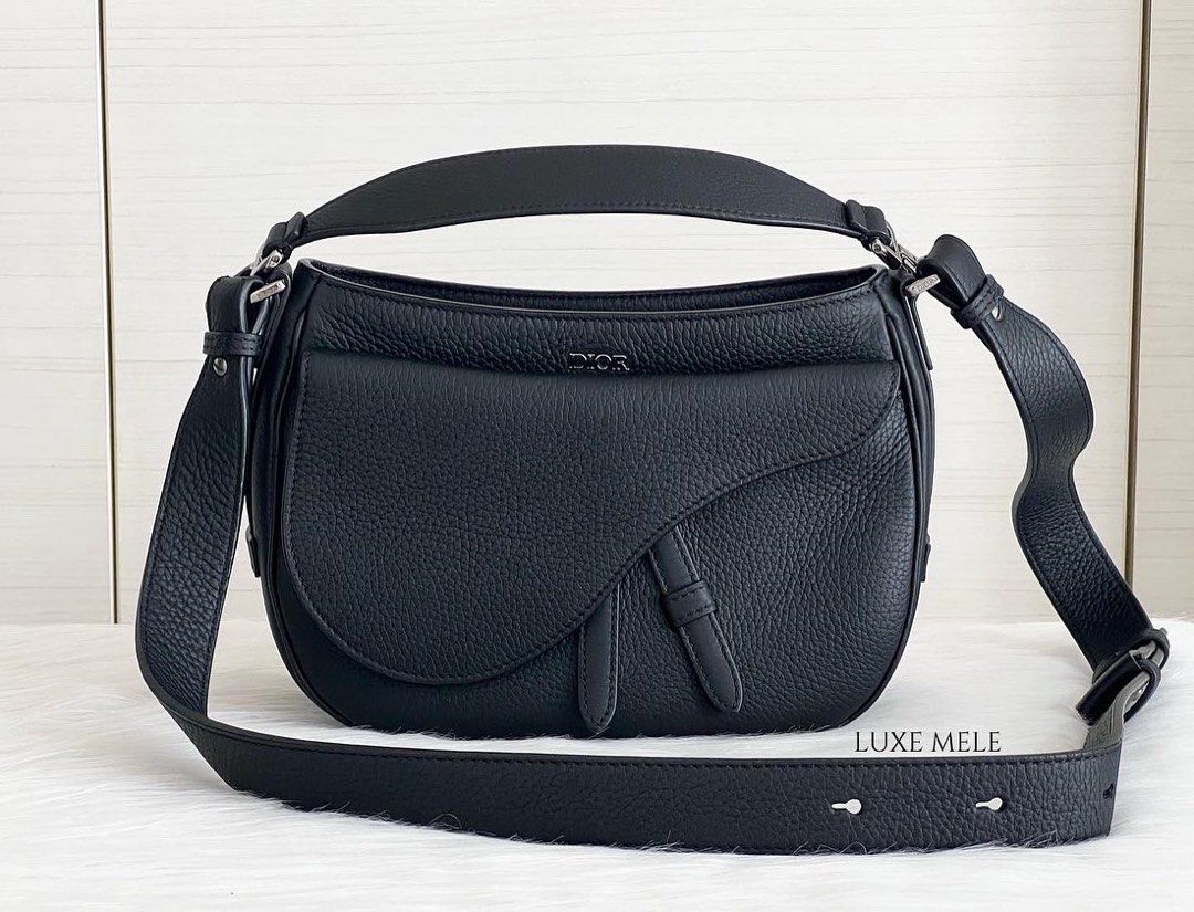 Dior Mini Saddle Soft Bag Beige And Black Oblique Jacquard