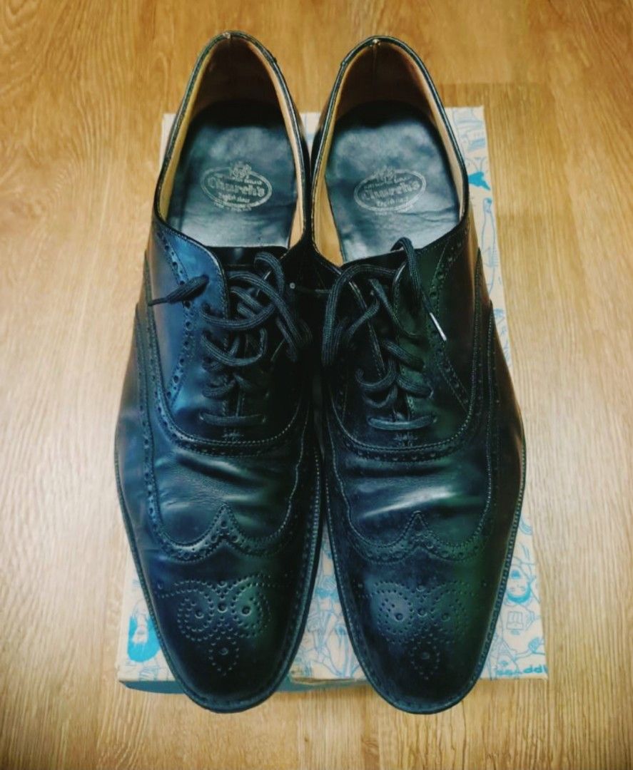 Church s black genuine leather business shoes size EU 44 UK 10