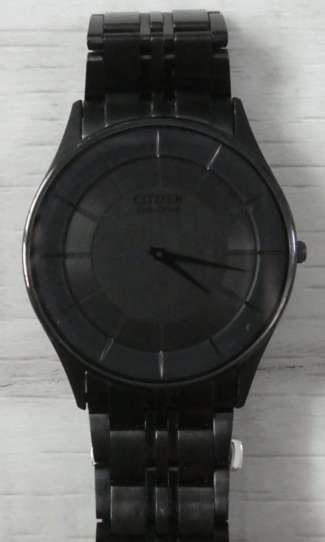 Citizen Eco Drive Solar Ultra Thin Black Ion Plated Watch Luxury