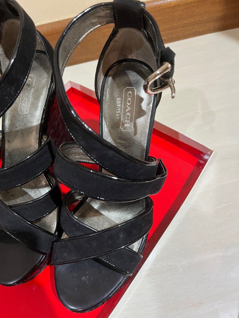 Coach black cheap wedges