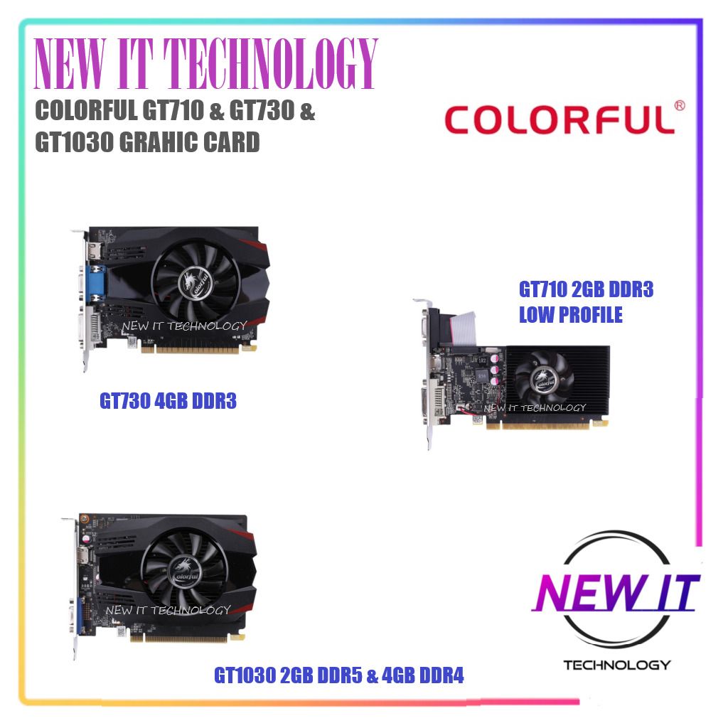 Colorful Geforce GT710 2GB DDR3 LOW PROFILE / GT730 4GB LOW