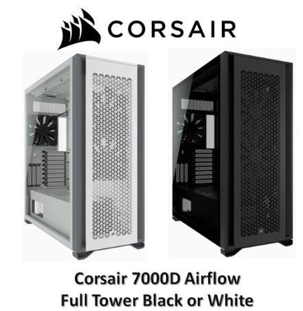 Corsair 7000D Airflow Full-Tower Atx Pc Case — White / Black, Computers &  Tech, Parts & Accessories, Computer Parts On Carousell